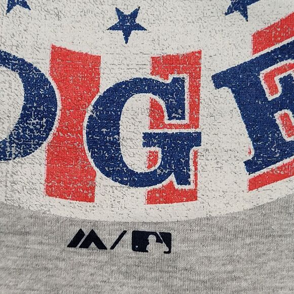 LA Dodgers Shirt Large 21x28 Gray Majestic - Picture 9 of 13